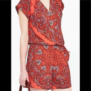 Coral Paisley Romper